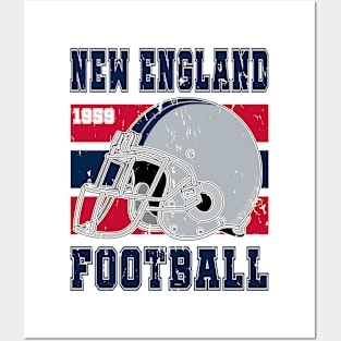 New England Retro Football Posters and Art